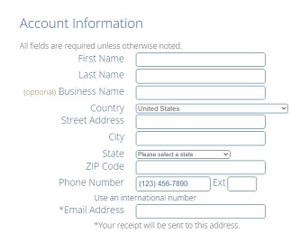 Bluehost Account Information