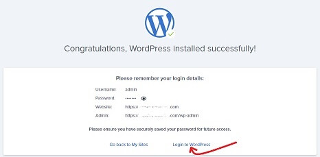 Bluehost Click On Login To WordPress