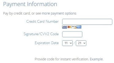 Bluehost Web Hosting Payment Information
