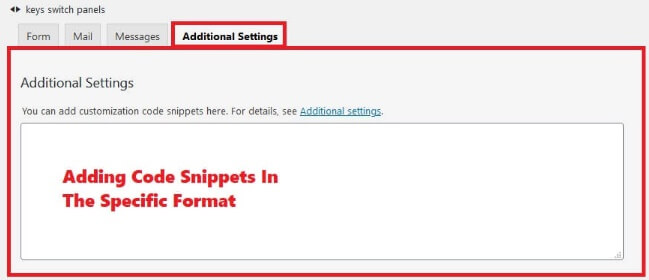 Configure Contact Form 7 Additional Settings Menu Item