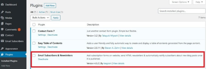 Email Subscribers And Newsletters Activated Successfully