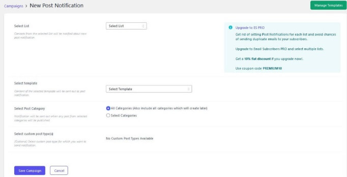 Email Subscribers And Newsletters New Post Notification