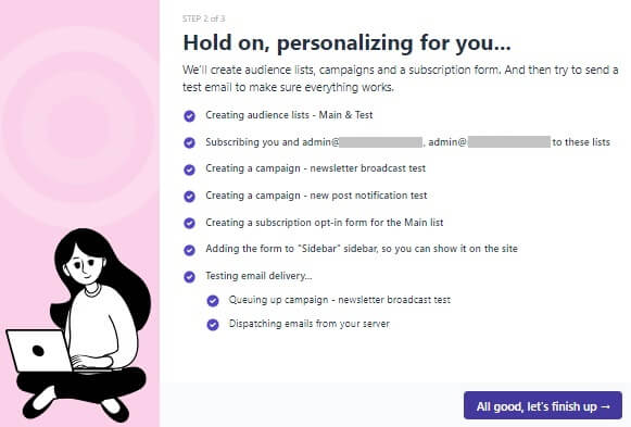 Email Subscribers And Newsletters Set Up Step 2