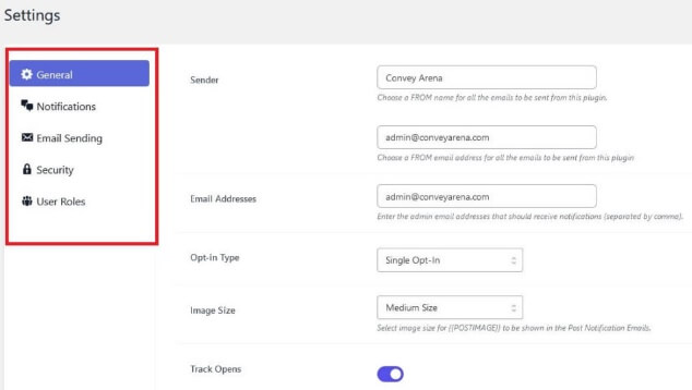 Email Subscribers And Newsletters Settings General