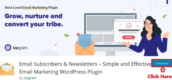 Email Subscribers And Newsletters WordPress Plugin Download Page