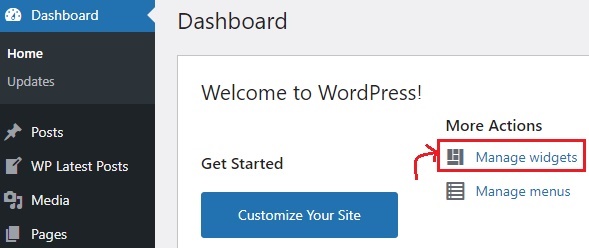 From Dashboard Manage Widgets