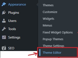 Go To Appearance Theme Editor