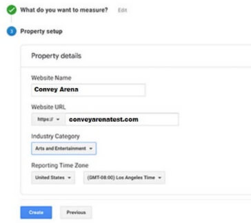 Google Analytics Property Details