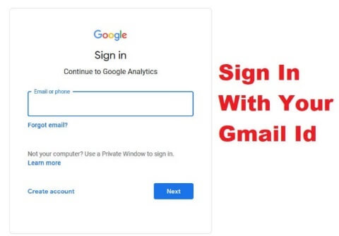 Google Analytics Sign In With Gmail Id