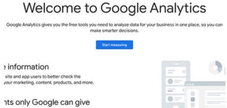 Google Analytics Welcome Message