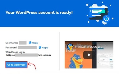 HostGator WordPress Account Is Ready