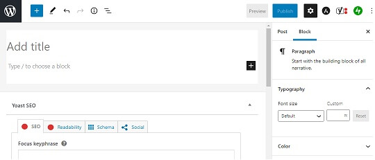 New Post Block Editor