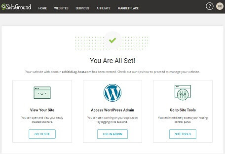SiteGround WordPress Website All Set