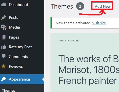 Themes Add New WordPress