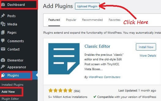 WordPress Add New Upload