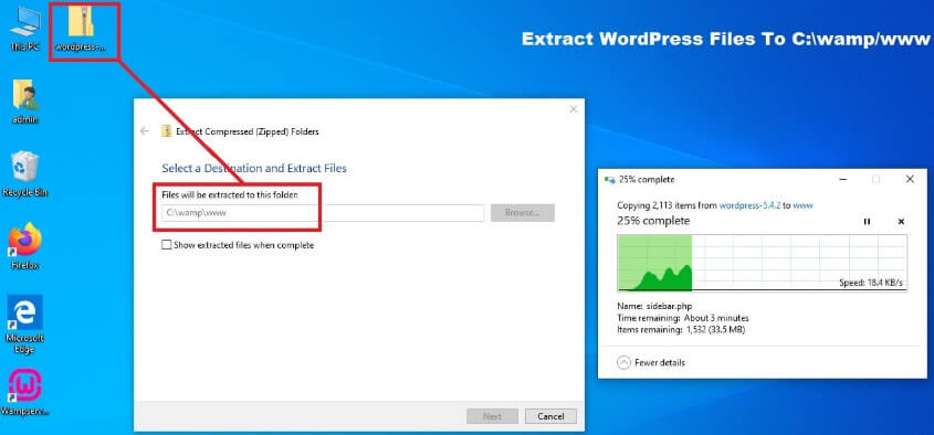 WordPress Extract The Files