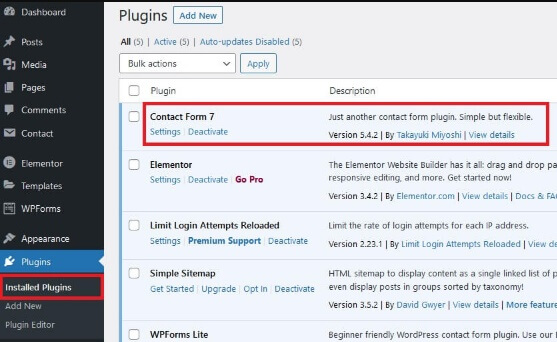 WordPress Installed Plugins