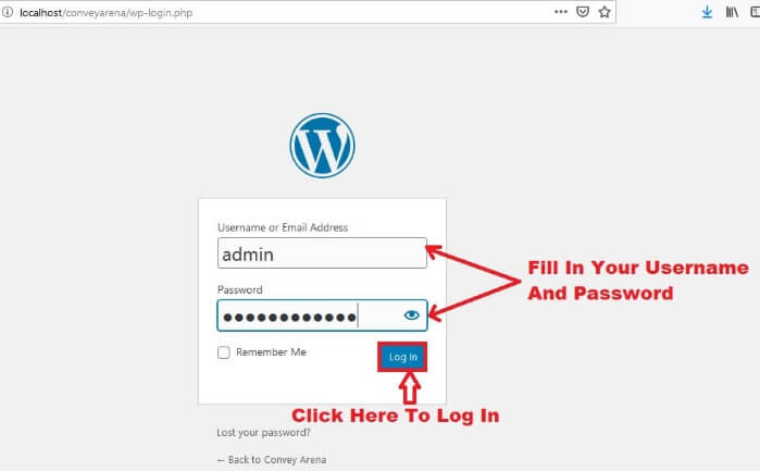 WordPress Log In From Localhost
