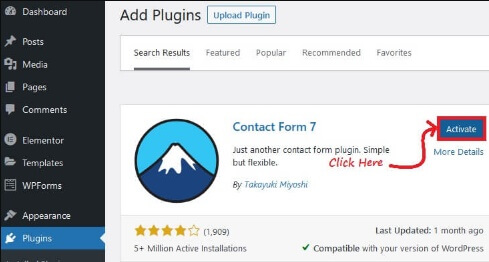 WordPress Plugin Activate