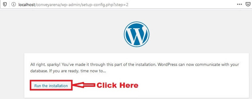 WordPress Run The Installation