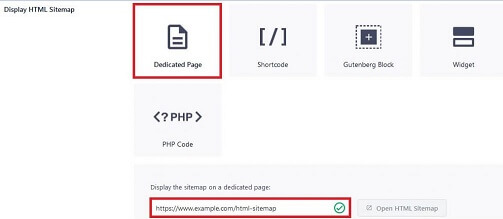 AIOSEO Dedicated Page HTML Sitemap