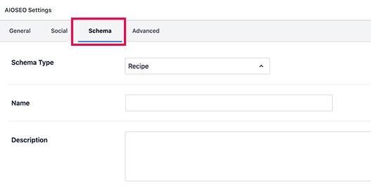 AIOSEO Schema As Recipe