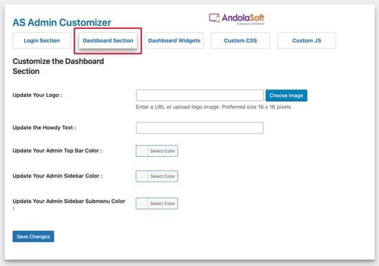 AS Admin Customizer