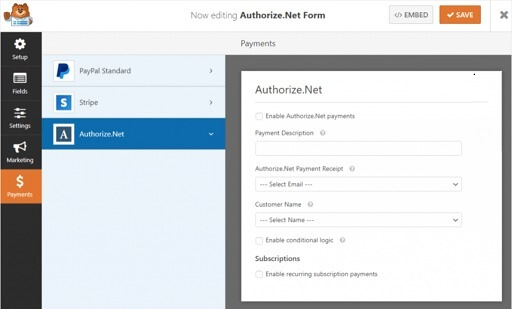 Authorize.Net Addon In Action