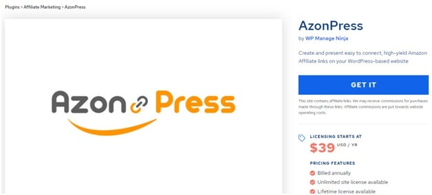 Azon Press Amazon Affiliate Plugin