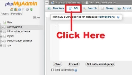 Click On SQL