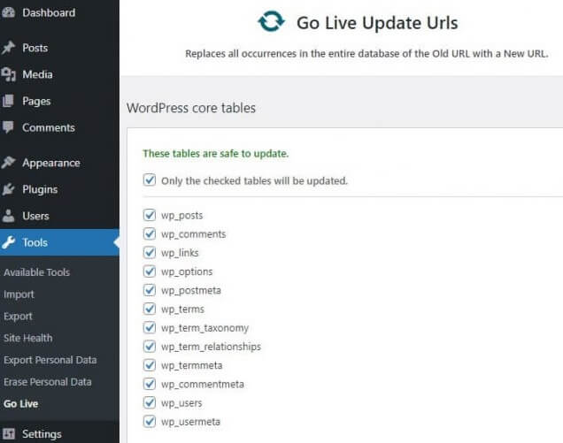 Go Live URLs Update