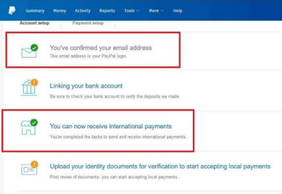 PayPal Bank Account Details Confirmed