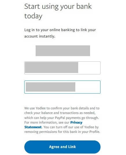 PayPal Link Your Bank Automatic