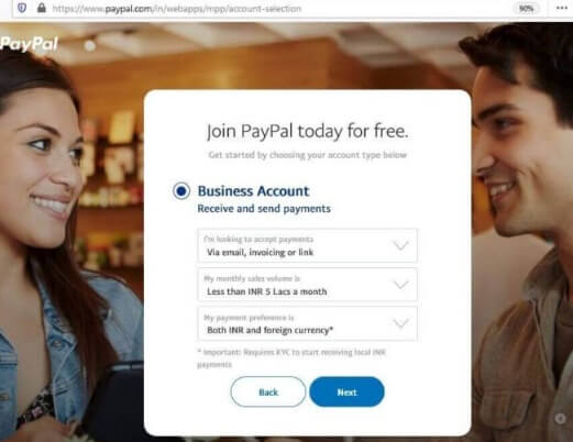 PayPal Sign Up Business Account Information