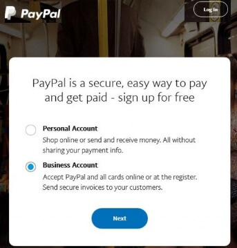 PayPal US Account Type