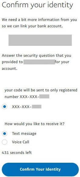 PayPal US Confirm Identity