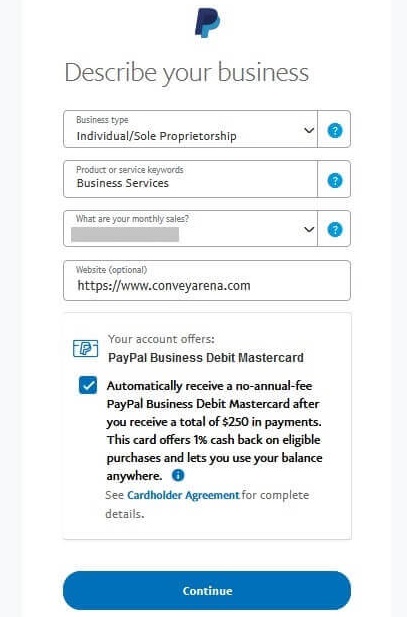 PayPal US Describe Business