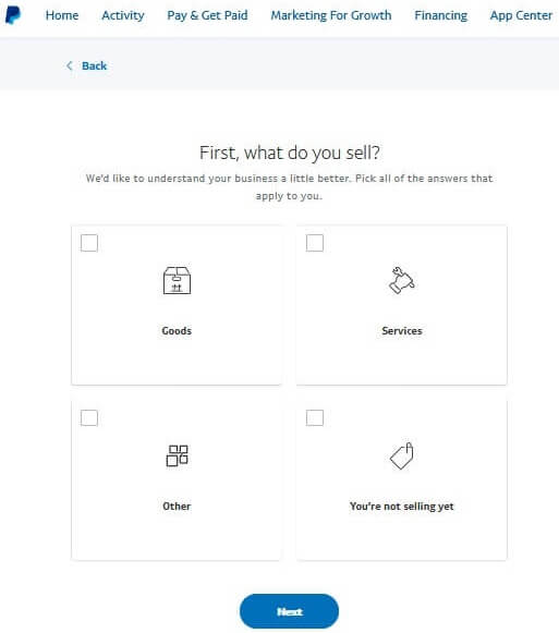 PayPal US SetUp Recommendation