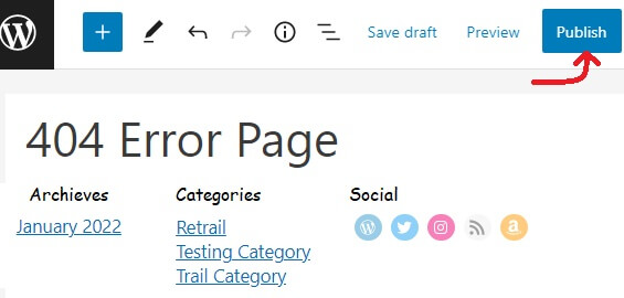 Publish 404 Error Page