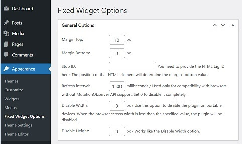 Q2W3 Fixed Widget Options Dashboard