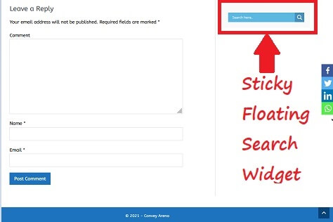 Q2W3 Sticky Floating Search Widget