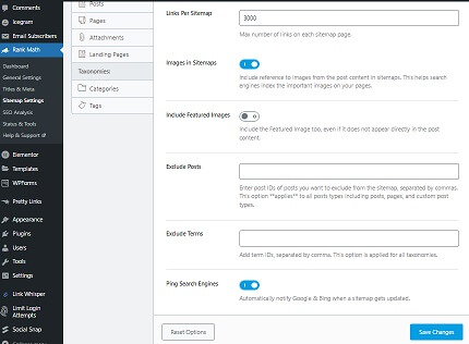 Rank Math Configure Sitemap Settings