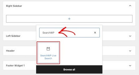 Right Sidebar WPSearch Widget