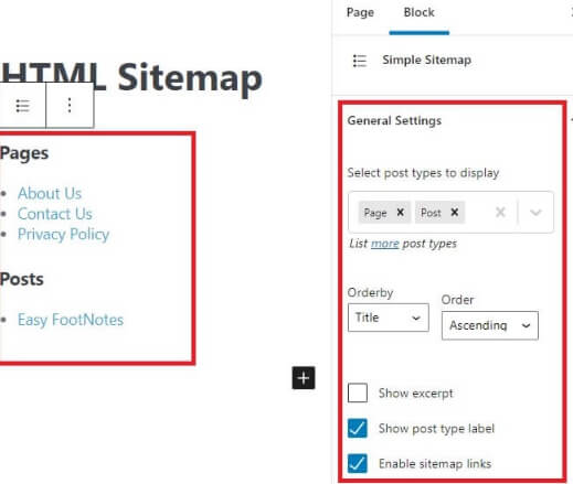 Simple Sitemap Settings