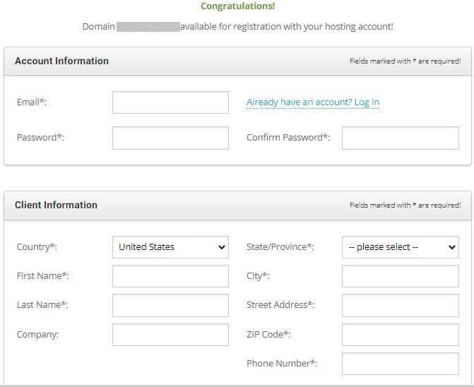 SiteGround Account Client Information