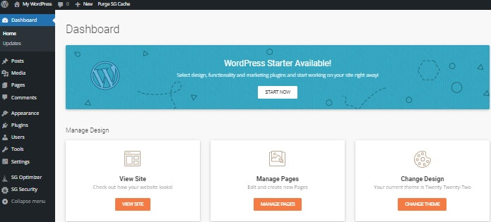 SiteGround Site Back End