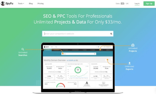 SpyFu Keyword Research Tool