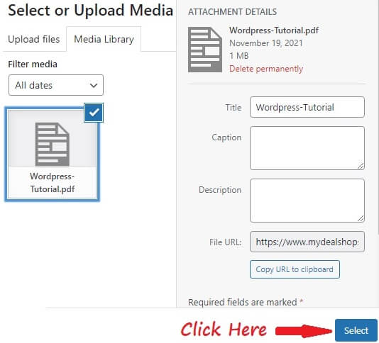 Upload From Media Library