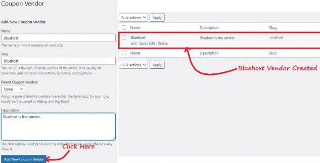 WP Coupon Bluehost Vendor Created