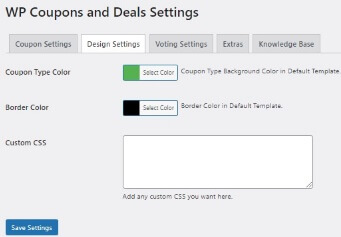 WP Coupon Design Settings